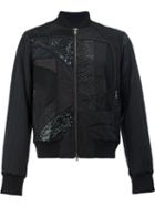 Dries Van Noten Sequin Embellished Embroidered Bomber Jacket, Men's, Size: 48, Black, Cotton/viscose