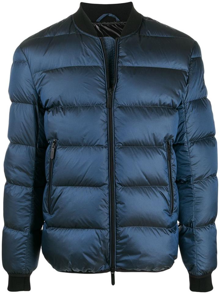Emporio Armani Printed 'the Eagle Brand' Padded Jacket - Blue
