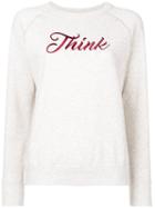 Isabel Marant Étoile - 'think' Embroidered Sweatshirt - Women - Cotton/polyester - 36, Nude/neutrals, Cotton/polyester