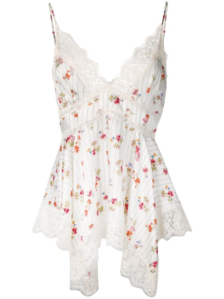 Ermanno Ermanno Pleated Ruffled Cami Top - White