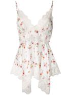 Ermanno Ermanno Pleated Ruffled Cami Top - White