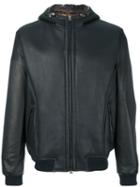 Etro - Hooded Leather Jacket - Men - Cotton/lamb Skin - M, Black, Cotton/lamb Skin