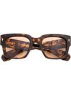 Jacques Marie Mage Square Frame Sunglasses - Brown