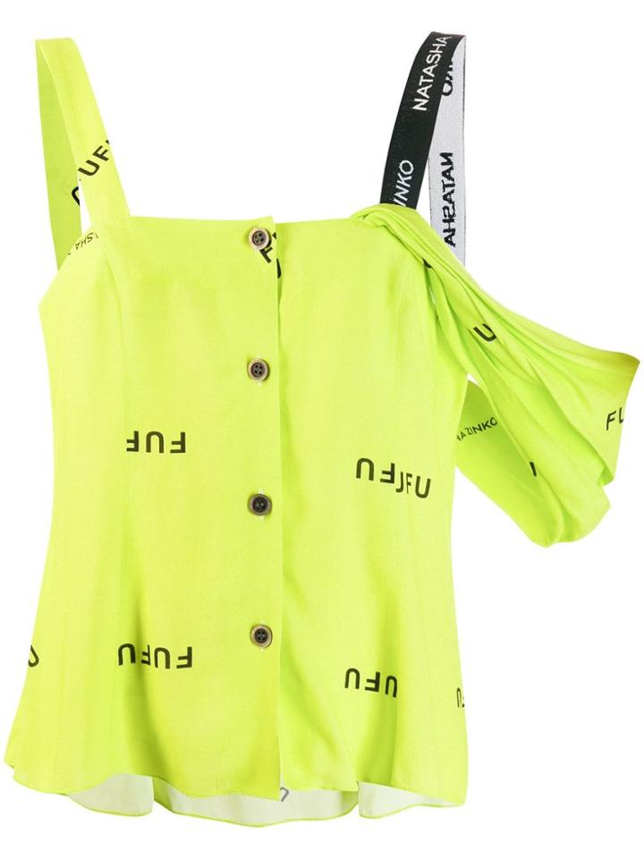 Natasha Zinko Deconstructed Logo Print Vest - Green