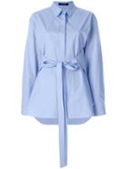 Cédric Charlier Belted Fitted Shirt - Blue