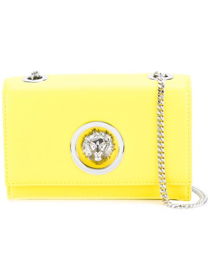 Versus Logo Plaque Cross-body Bag, Women's, Yellow/orange, Leather