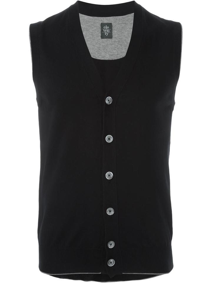 Eleventy Buttoned Knit Waistcoat