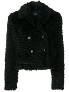 Armani Jeans Cropped Faux Fur Jacket - Black