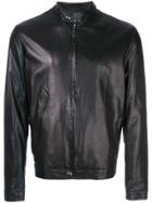 Salvatore Santoro Fitted Leather Jacket - Black