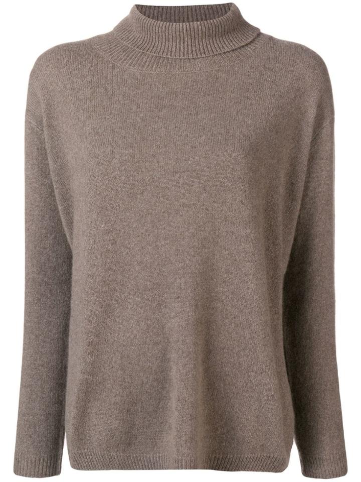 Max & Moi Knitted Turtleneck Sweater - Brown
