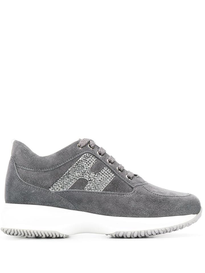 Hogan Crystal-embellished Sneakers - Grey