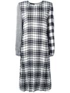 Calvin Klein Collection Contrast Plaid Dress, Women's, Size: 40, Black, Silk