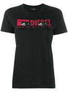 Diesel Logo T-shirt With Eye Print - Black