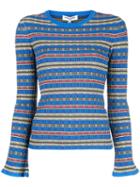 Opening Ceremony Striped Fitted Pullover - Blue