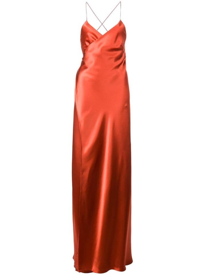 Michelle Mason Strappy Wrap Gown - Red