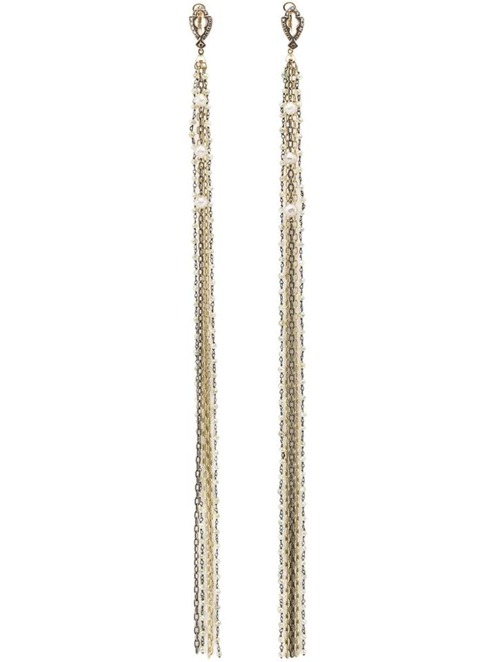 Loree Rodkin Diamond Tassel Chain Earrings - Metallic