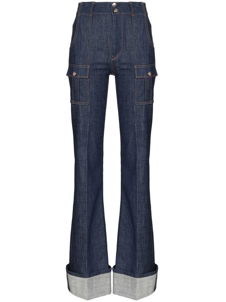 Chloé Rolled-cuff Flared Jeans - Blue