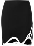 Mugler Waved Mini Skirt, Women's, Size: 34, Black, Polyester/acetate