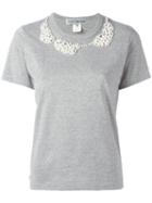 Comme Des Garçons Comme Des Garçons Pearled Trim T-shirt, Women's, Size: Small, Grey, Cotton