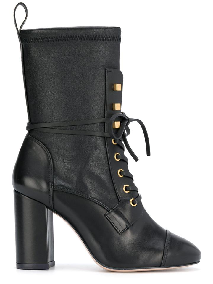 Stuart Weitzman High Heel Combat Boots - Black