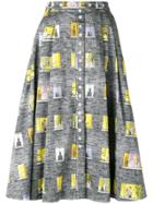 Olympia Le-tan Window Motif Skirt - Grey