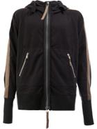 À La Garçonne Panelled Logo Hoodie - Black