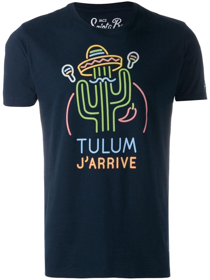 Mc2 Saint Barth Tulum Neon Print T-shirt - Blue