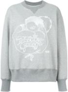 Sacai Paradise Garage Embroidered Sweatshirt, Women's, Size: 3, Grey, Cotton/rayon