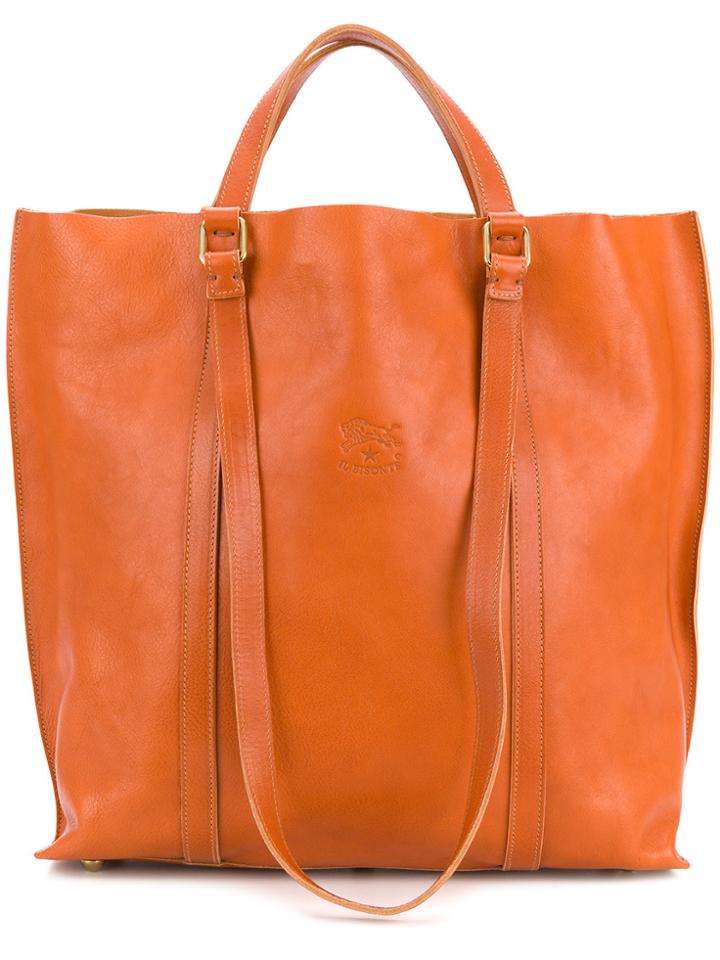 Il Bisonte Logo Embossed Tote - Nude & Neutrals