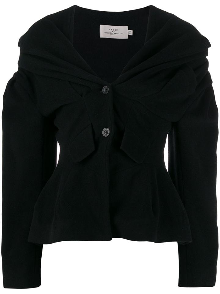 Preen By Thornton Bregazzi Draped Hood Jacket - Black