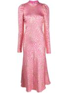 Temperley London Sunset Leopard-jacquard Midi Dress - Pink