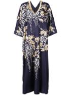 Josie Natori Vines Square Caftan Dress - Blue