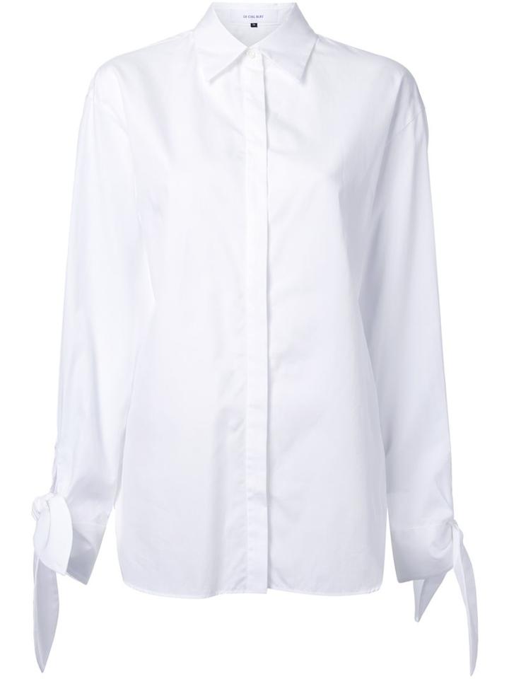 Le Ciel Bleu Bow Detail Shirt, Women's, Size: 36, White, Cotton