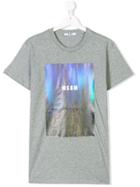 Msgm Kids Teen Graphic Logo Printed T-shirt - Grey