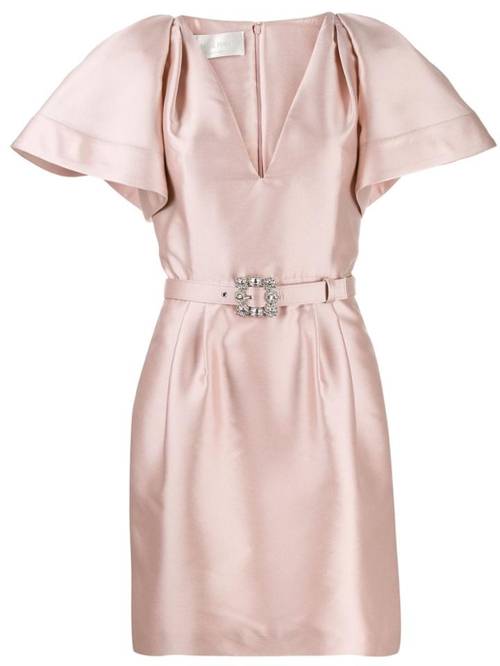 Alberta Ferretti Belted Mini Dress - Pink