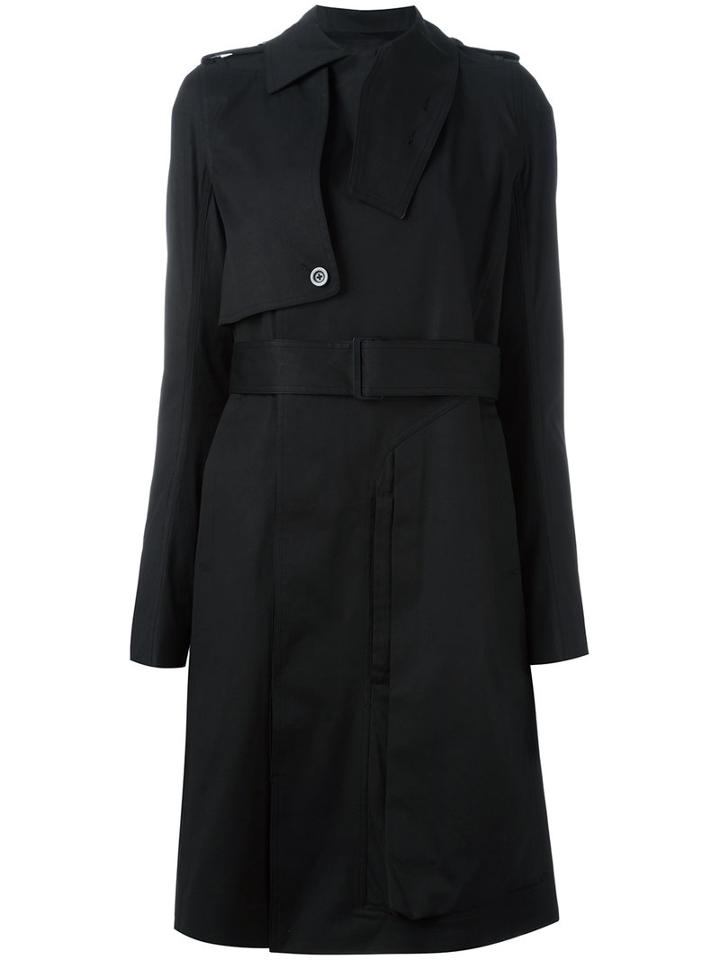 Rick Owens Cargo Trench Coat, Women's, Size: 44, Black, Cotton/viscose