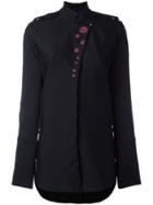 Ellery Button Embellished Shirt - Black
