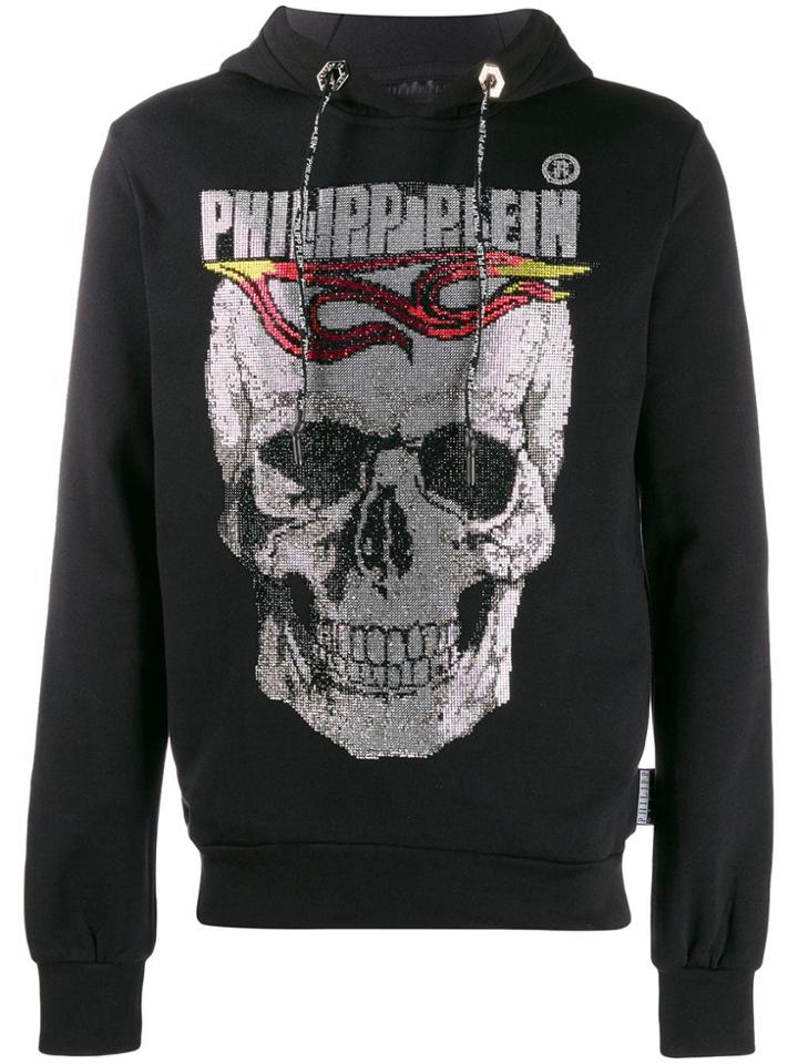Philipp Plein Flame Hooded Sweatshirt - Black
