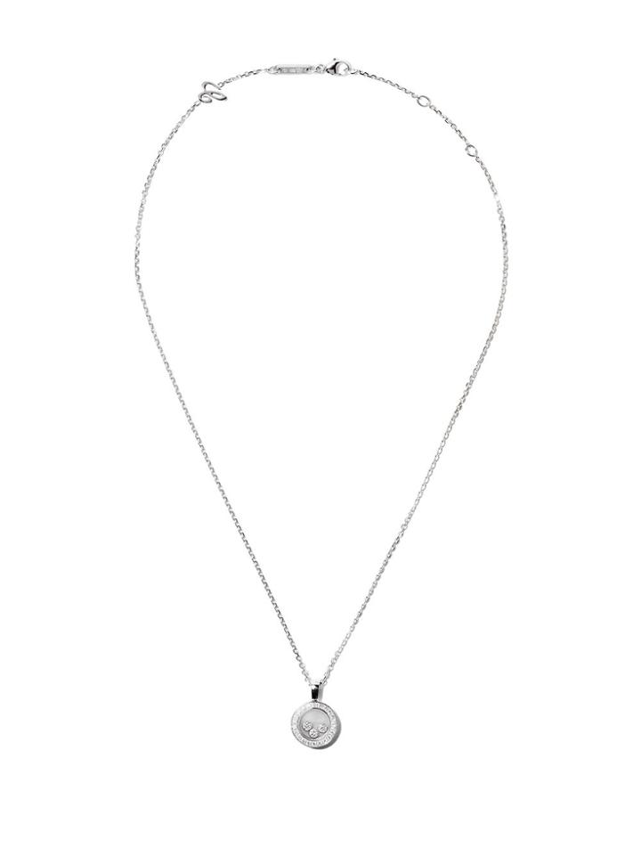 Chopard 18kt White Gold Happy Diamond Icons Pendant Necklace -