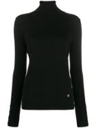 Trussardi Jeans Long Sleeve Turtle Neck Top - Black