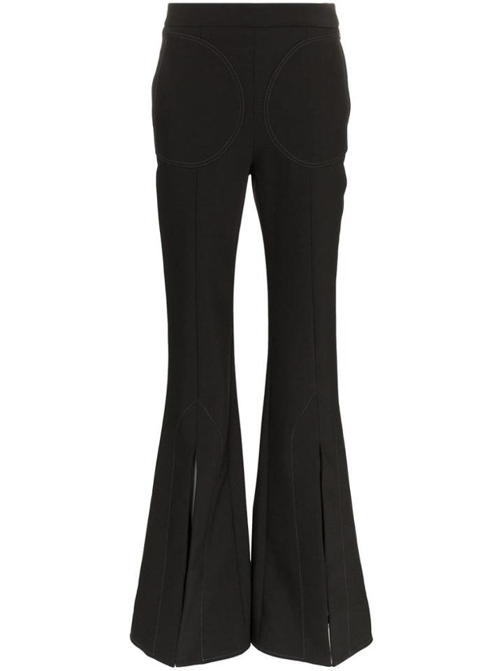 Ellery Aalto Flared Slit Wool Blend Trousers - Black