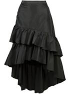 Cynthia Rowley Camila High Low Tiered Ruffle Skirt - Black