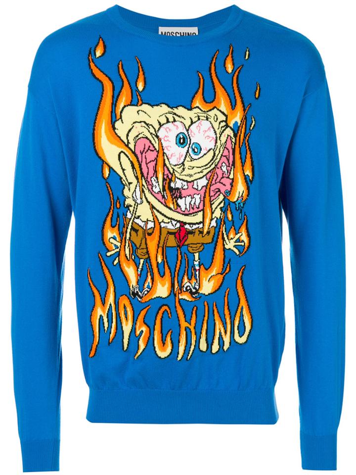 Moschino Spongebob Flame Sweater - Blue