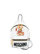 Moschino Logo Print Backpack - White