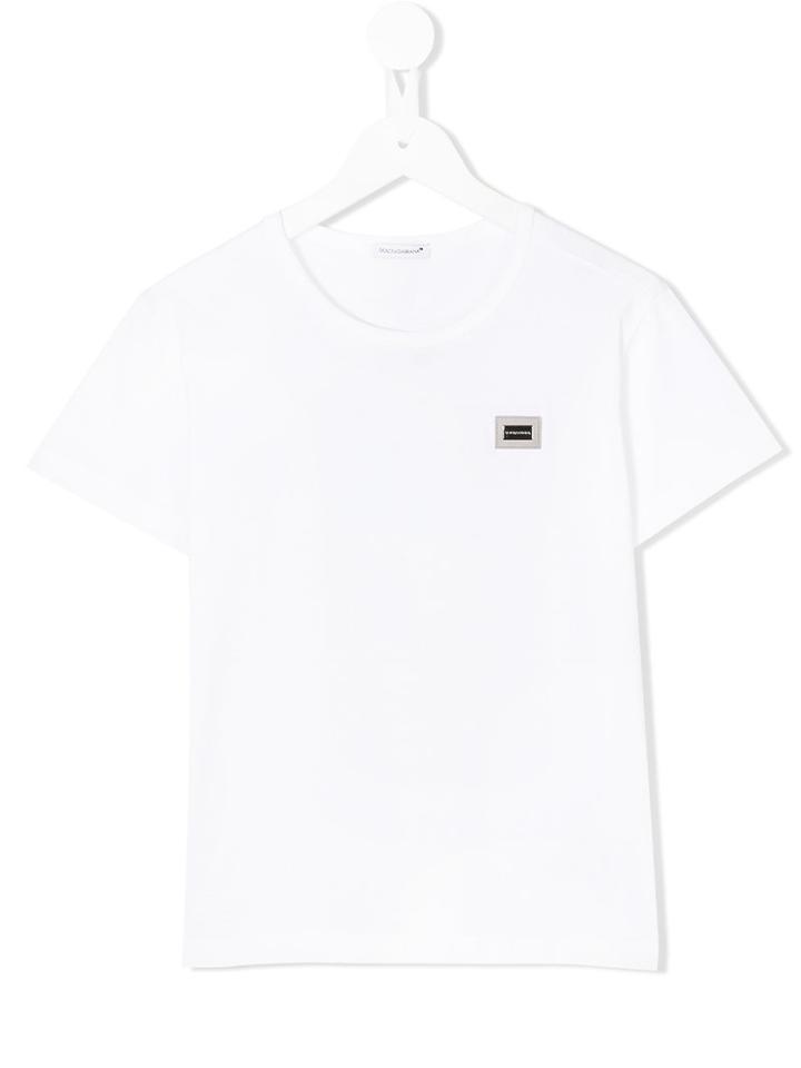 Dolce & Gabbana Kids - Chest Patch T-shirt - Kids - Cotton - 8 Yrs, White