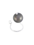 Delfina Delettrez Pearl Piercing Diamond Ring, Women's, Size: 53, Metallic, Pearls/diamond/18kt White Gold