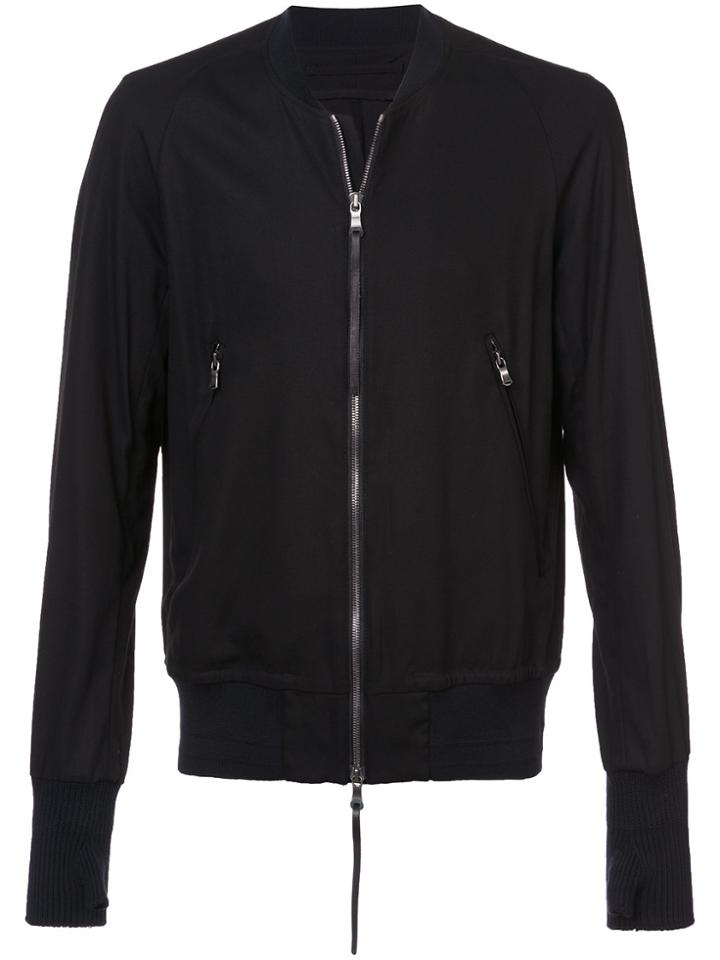 The Viridi-anne Glove Detail Bomber Jacket - Black