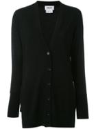 Dkny Long Cardigan, Women's, Size: Medium, Black, Wool/nylon/spandex/elastane/merino