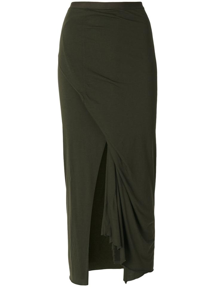 Rick Owens Lilies Slit Maxi Skirt - Green