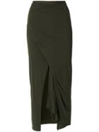 Rick Owens Lilies Slit Maxi Skirt - Green